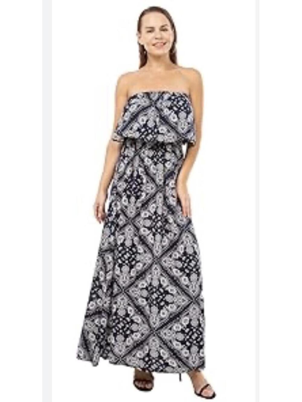 Women's boho-style floral prinin  off-the-shoulder, ideal for the beach Size M